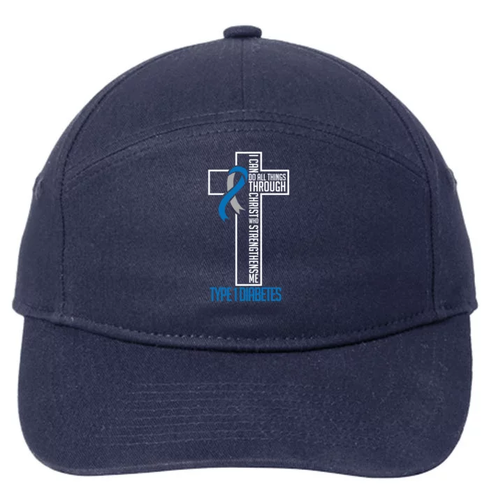 I Can Do Things Jesus Who Strenghtens Me Diabetes Type 1 Meaningful Gift 7-Panel Snapback Hat