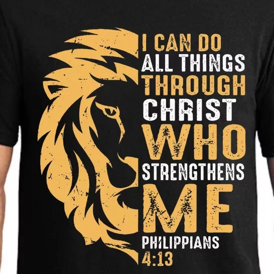 I Can Do All Things Through Christ Lion Faith Pajama Set