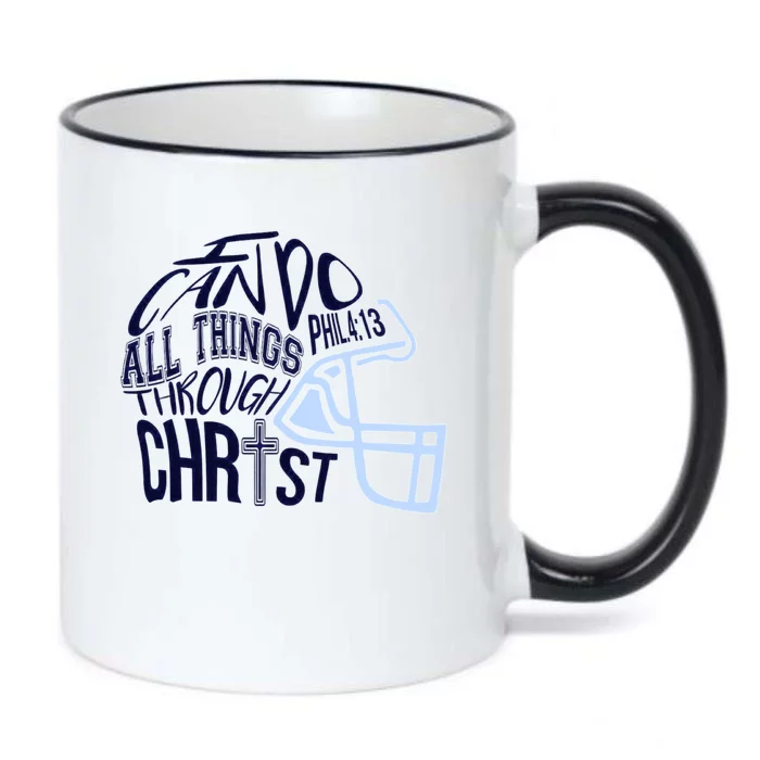 I Can Do All Things Through Christ Football Black Color Changing Mug