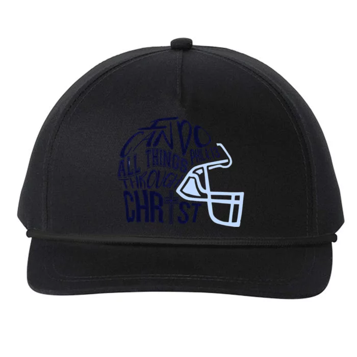 I Can Do All Things Through Christ Football Snapback Five-Panel Rope Hat