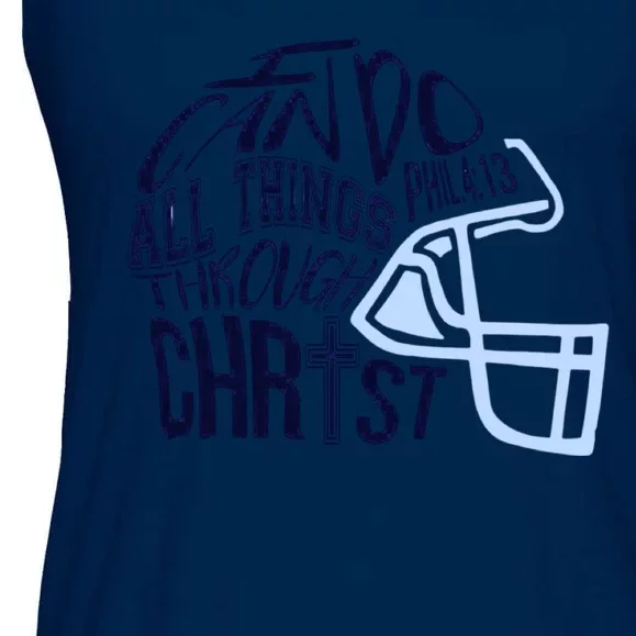 I Can Do All Things Through Christ Football Ladies Essential Flowy Tank