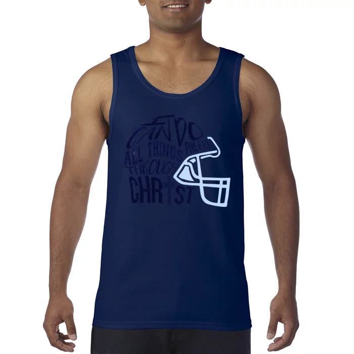 I Can Do All Things Through Christ Football Tank Top