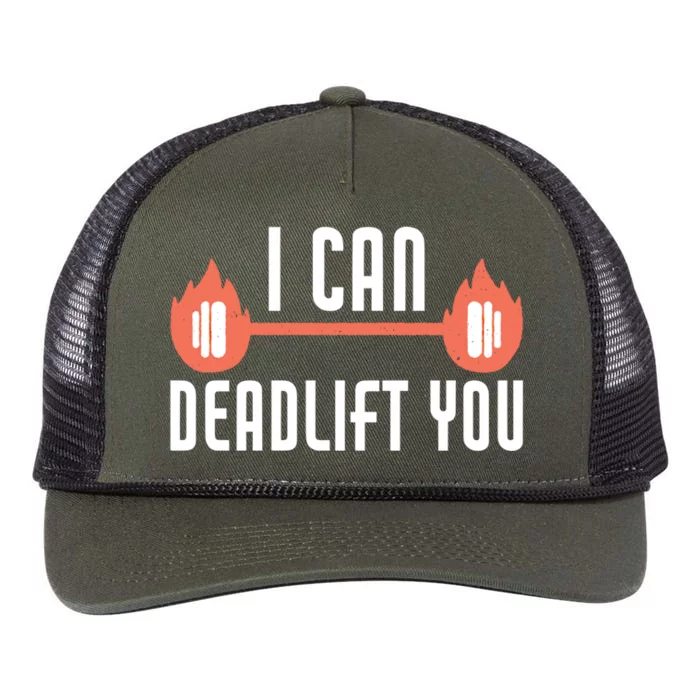 I Can Deadlift You Funny Weightlifting Bodybuilding Gift Retro Rope Trucker Hat Cap