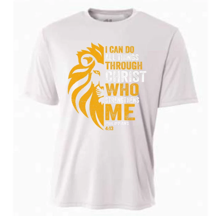 I Can Do All Thing Through Christ Lion Philippians Faith Cooling Performance Crew T-Shirt