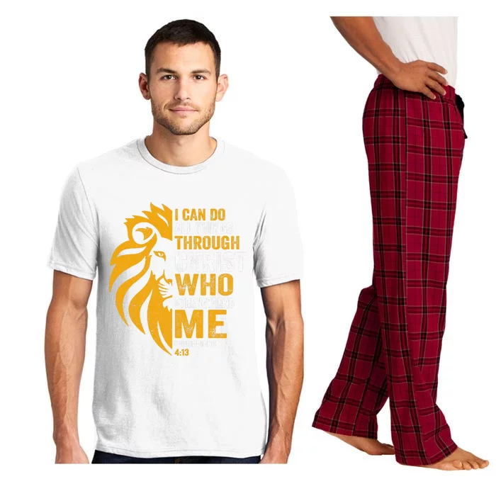 I Can Do All Thing Through Christ Lion Philippians Faith Pajama Set