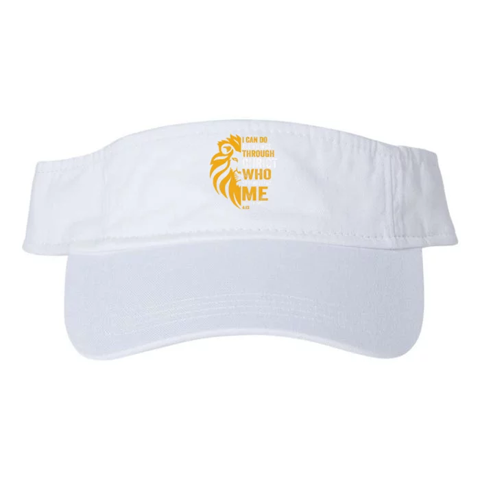 I Can Do All Thing Through Christ Lion Philippians Faith Valucap Bio-Washed Visor