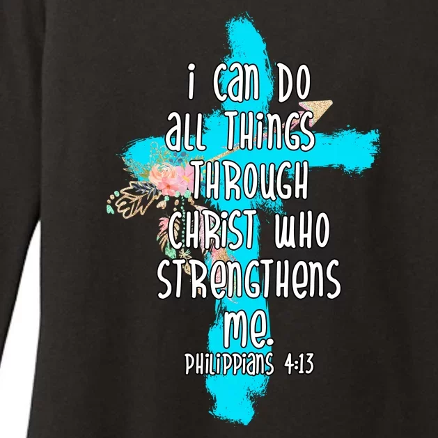 I Can Do All Things Through Christ Philippians 4:13 Bible Verse Womens CVC Long Sleeve Shirt