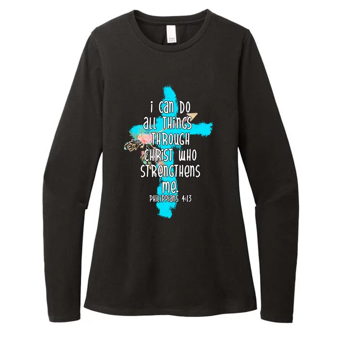 I Can Do All Things Through Christ Philippians 4:13 Bible Verse Womens CVC Long Sleeve Shirt