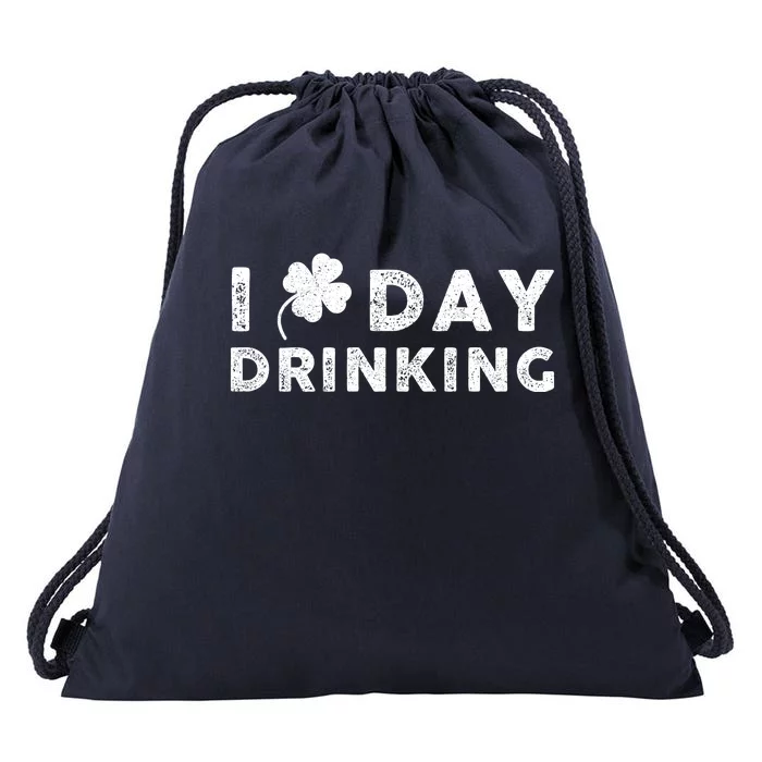 I Clover Day Drinking St Patrick Day Funny Drawstring Bag