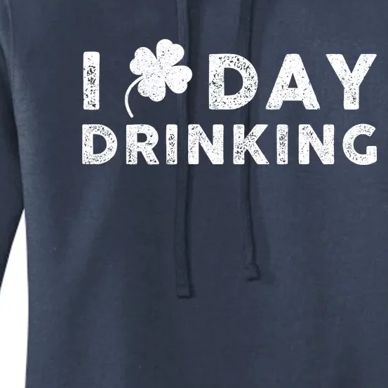 I Clover Day Drinking St Patrick Day Funny Women's Pullover Hoodie