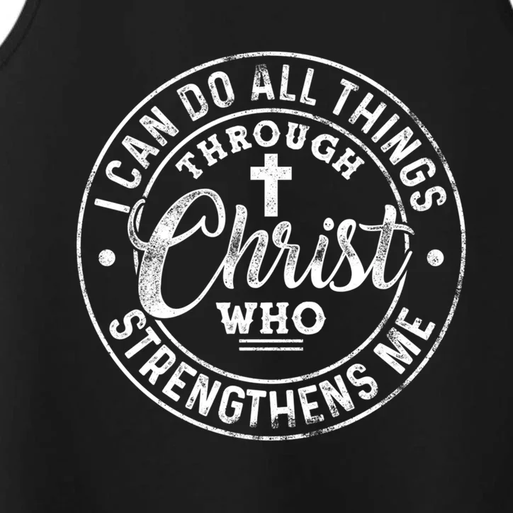 I Can Do All Things Through Christ Butterfly Art Religious Gift Performance Tank