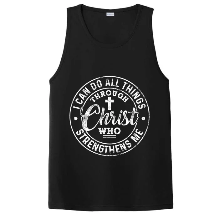 I Can Do All Things Through Christ Butterfly Art Religious Gift Performance Tank