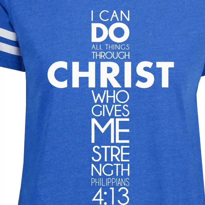 I Can Do All Things Through Christ Philippians 413 Jesus Enza Ladies Jersey Football T-Shirt