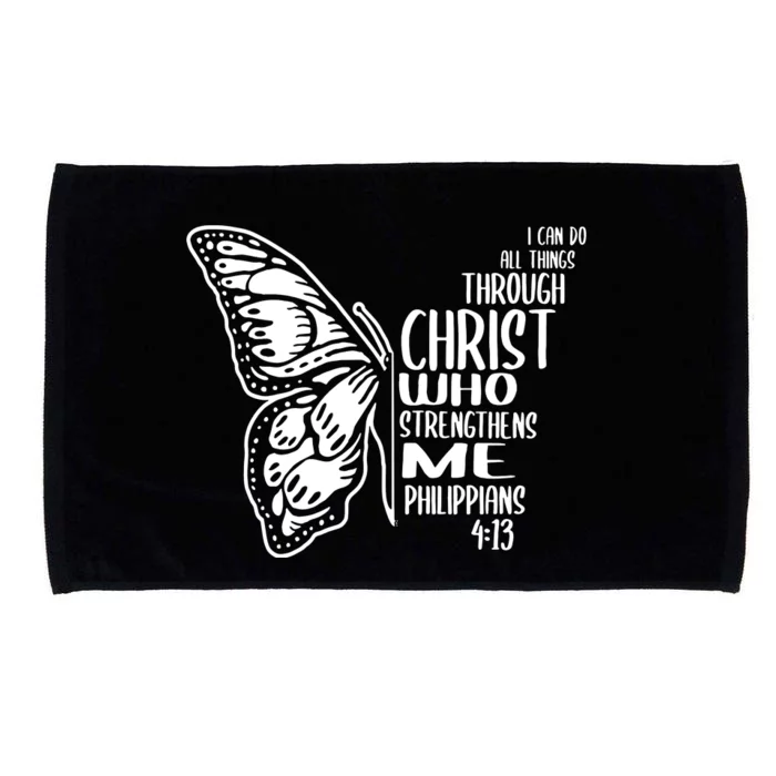 I Can Do All Things Through Christ Butterfly Microfiber Hand Towel