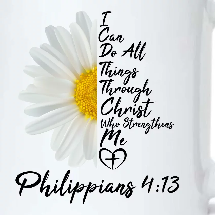 I Can Do All Things Through Christ Who Strengthens Me Philippian 4 13 Flower Black Color Changing Mug