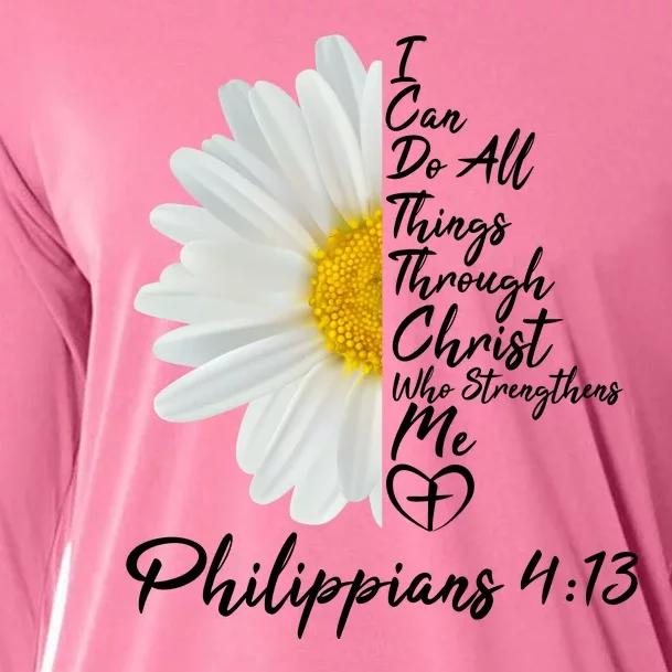 I Can Do All Things Through Christ Who Strengthens Me Philippian 4 13 Flower Cooling Performance Long Sleeve Crew