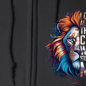 I Can Do All Things Through Christ Lion Faith Religious Full Zip Hoodie