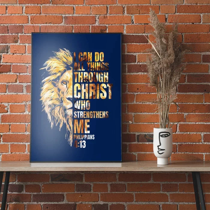 I Can Do All Things Through Christ Lion Faith Poster