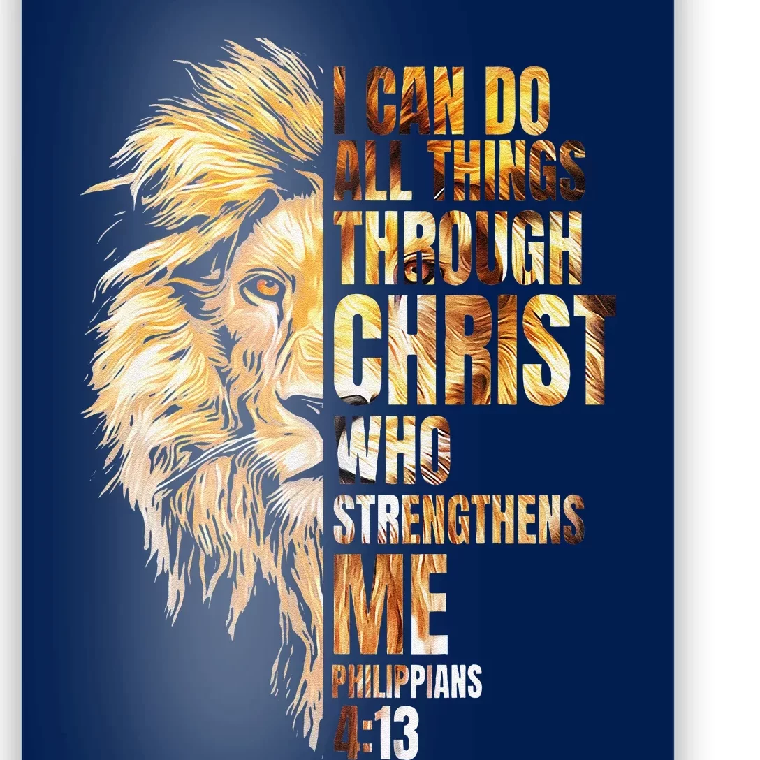 I Can Do All Things Through Christ Lion Faith Poster