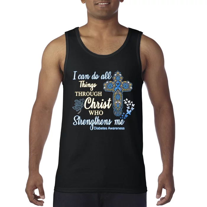 I Can Do All Things Through Christ Who Strengthens Me Diabetes Awareness Tank Top