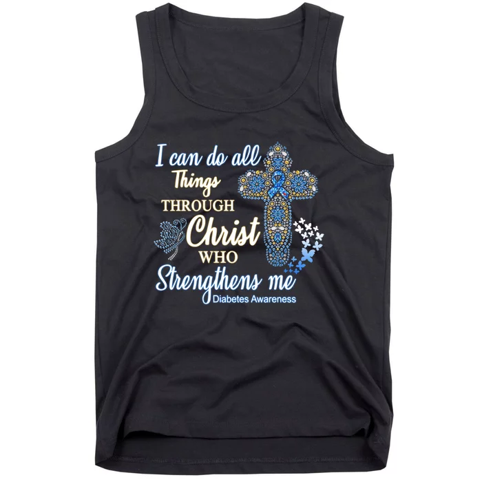 I Can Do All Things Through Christ Who Strengthens Me Diabetes Awareness Tank Top