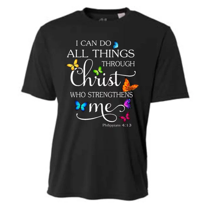 I Can Do All Things Through Christ Butterfly Cooling Performance Crew T-Shirt