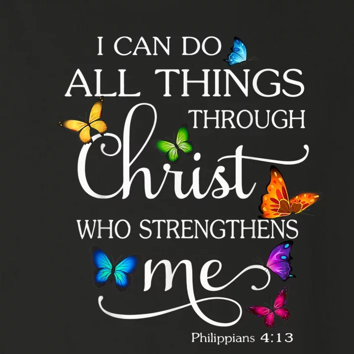 I Can Do All Things Through Christ Butterfly Art Religious Toddler Long Sleeve Shirt