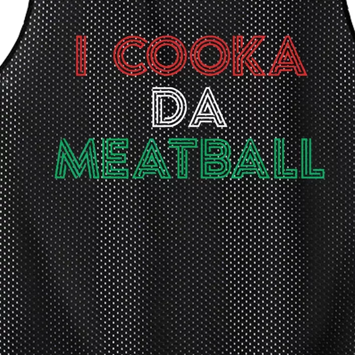 I Cooka Da Meatball Meme Funny Trending Italian Slang Joke Mesh Reversible Basketball Jersey Tank