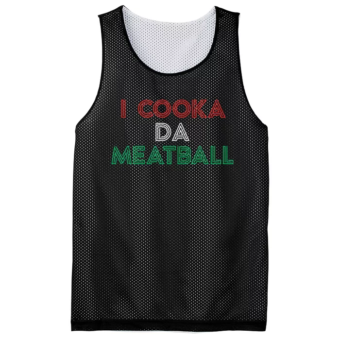 I Cooka Da Meatball Meme Funny Trending Italian Slang Joke Mesh Reversible Basketball Jersey Tank