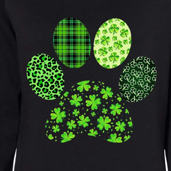 Irish Cute Dog Paw Clovers St Patrick's Day Lucky Shamrock Womens California Wash Sweatshirt