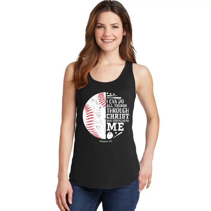 I Can Do All Things Through Christ Who Strengthens Me Baseball Ladies Essential Tank