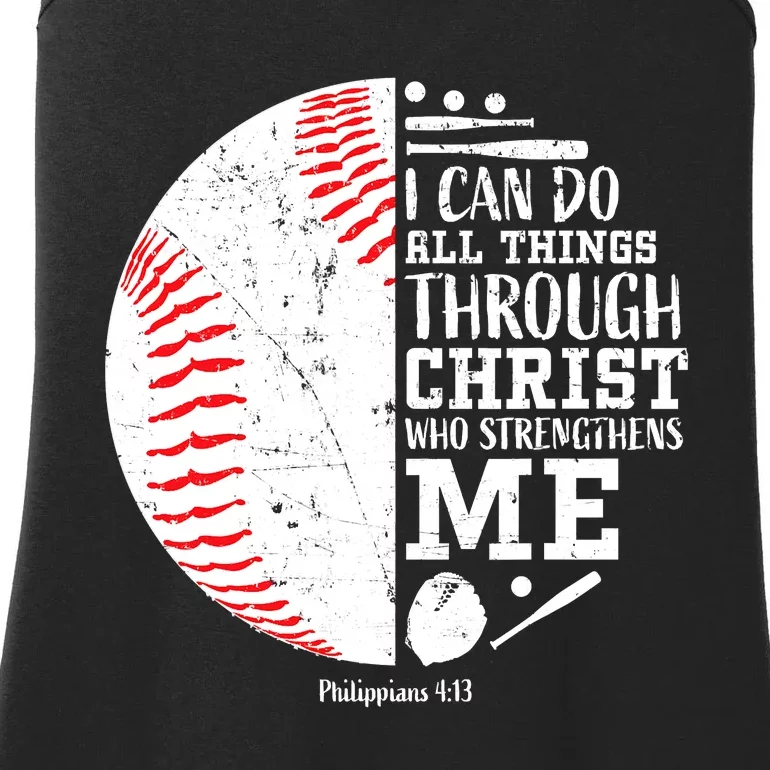 I Can Do All Things Through Christ Who Strengthens Me Baseball Ladies Essential Tank