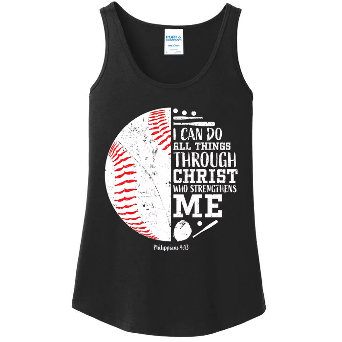 I Can Do All Things Through Christ Who Strengthens Me Baseball Ladies Essential Tank