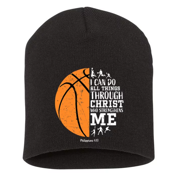 I Can Do All Things Through Christ Who Strengthens Me Basketball Short Acrylic Beanie