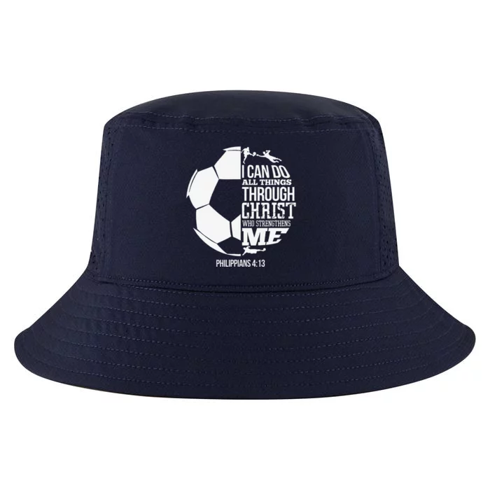 I Can Do All Things Through Christ Soccer Player Christian Cool Comfort Performance Bucket Hat