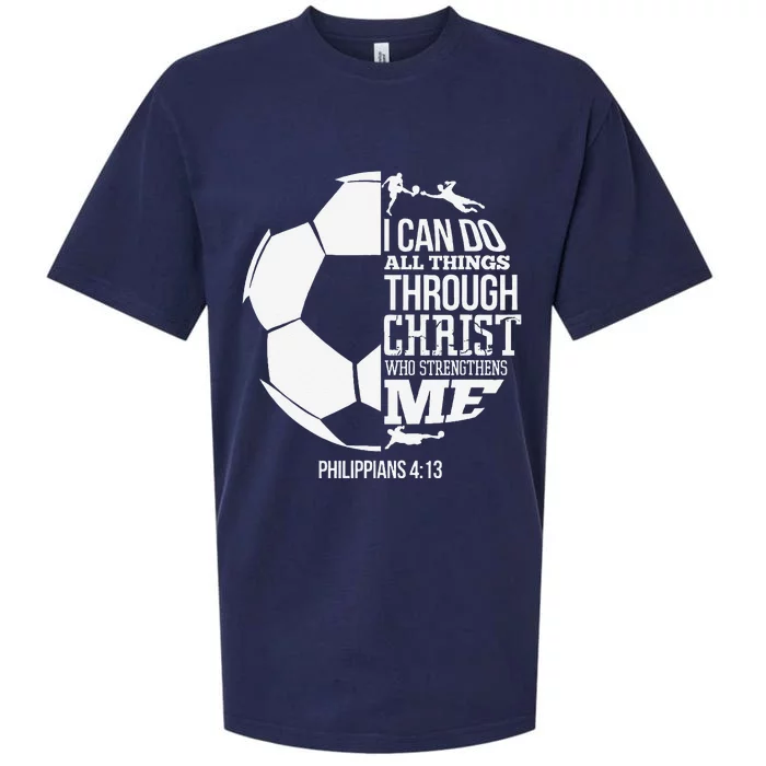 I Can Do All Things Through Christ Soccer Player Christian Sueded Cloud Jersey T-Shirt