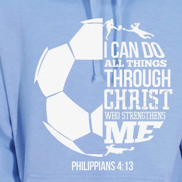 I Can Do All Things Through Christ Soccer Player Christian Unisex Surf Hoodie