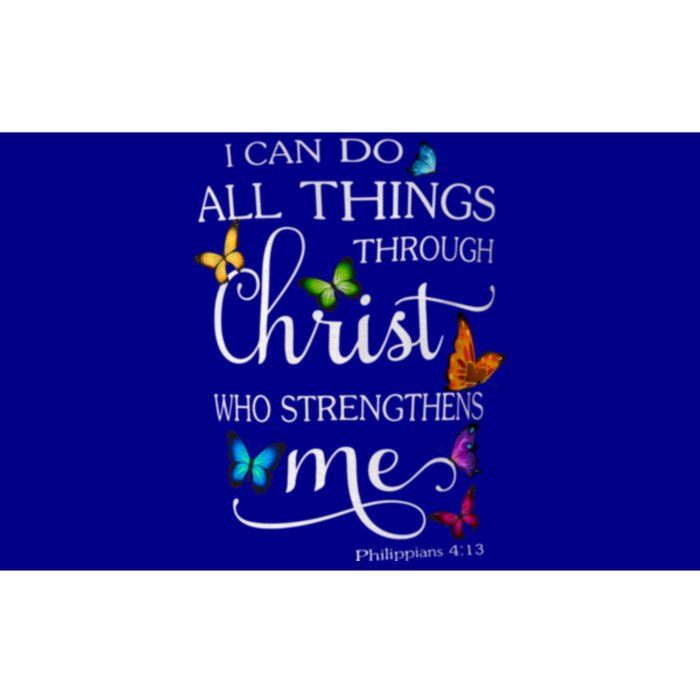 I Can Do All Things Through Christ Butterfly Art Religious Bumper Sticker