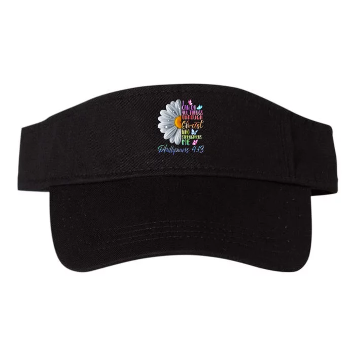 I Can Do All Things Through Christ Religious Butterfly Art Valucap Bio-Washed Visor