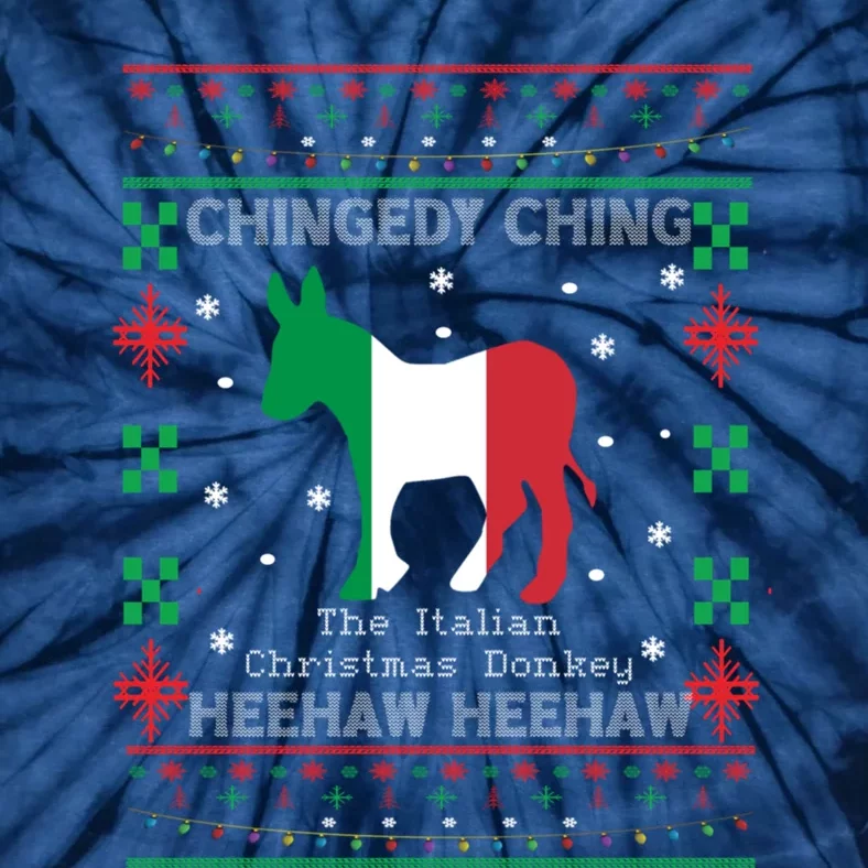 Italian Christmas Donkey Italy Ugly Christmas Tie-Dye T-Shirt