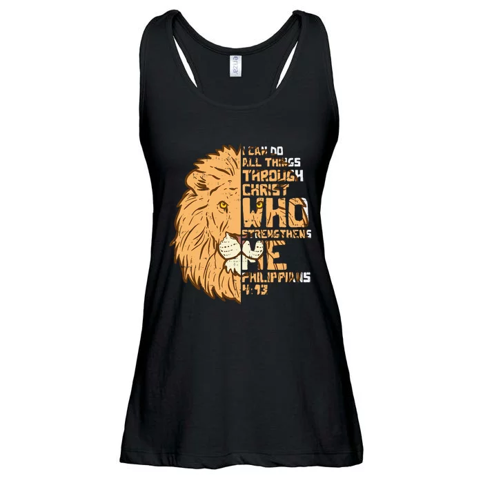 I Can Do Things Through Christ Lion Philippians 413 Gift Ladies Essential Flowy Tank