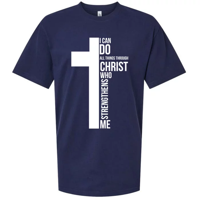 I Can Do All Things Through Christ Who Strengthens Me Cross Sueded Cloud Jersey T-Shirt