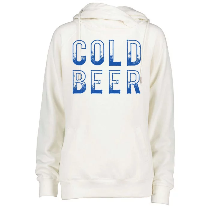 Ice Cold Beer Womens Funnel Neck Pullover Hood