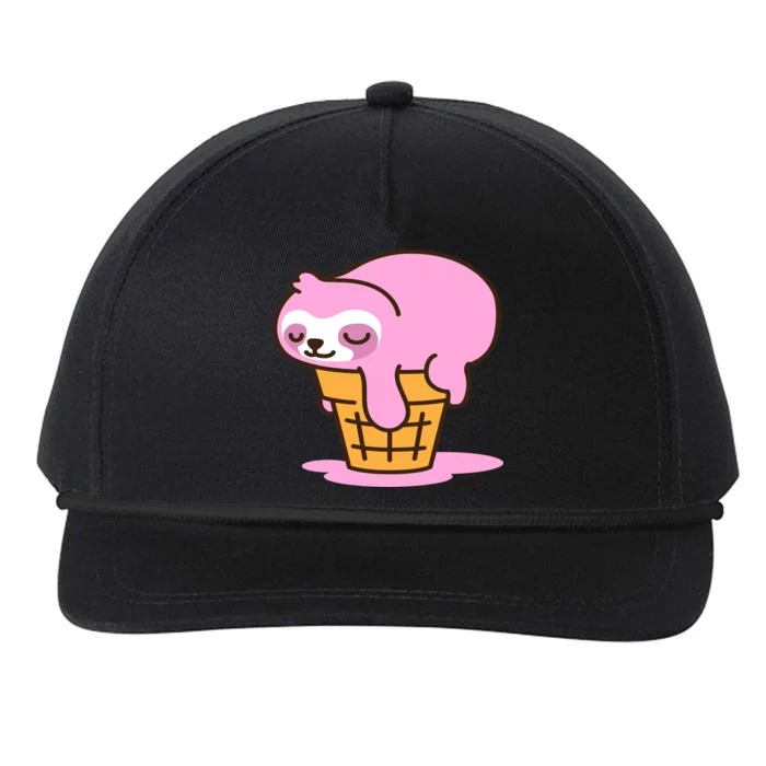 Ice Cream Sloth Cute Snapback Five-Panel Rope Hat