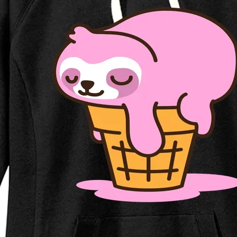 Ice Cream Sloth Cute Women's Fleece Hoodie