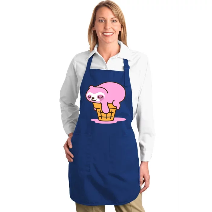 Ice Cream Sloth Cute Full-Length Apron With Pocket