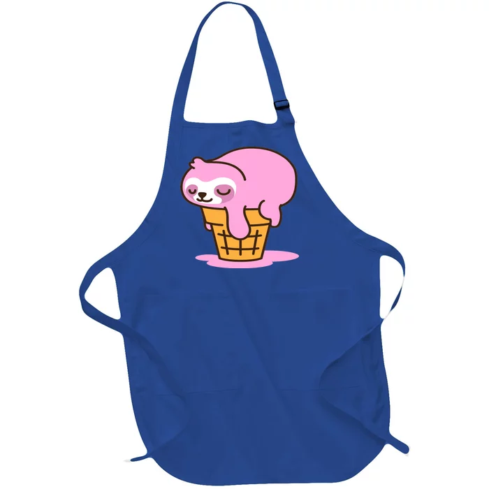 Ice Cream Sloth Cute Full-Length Apron With Pocket