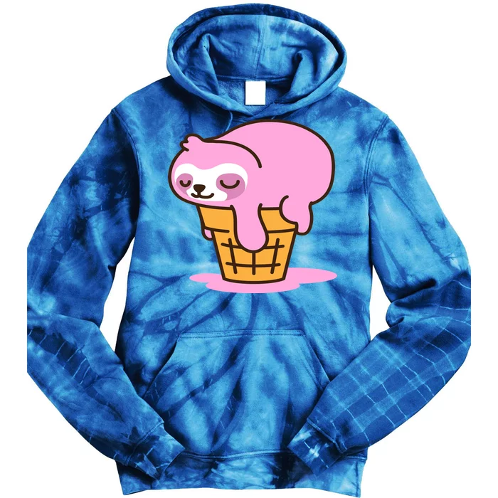 Ice Cream Sloth Cute Tie Dye Hoodie