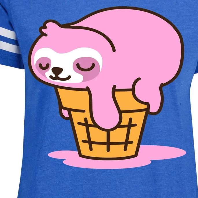 Ice Cream Sloth Cute Enza Ladies Jersey Football T-Shirt