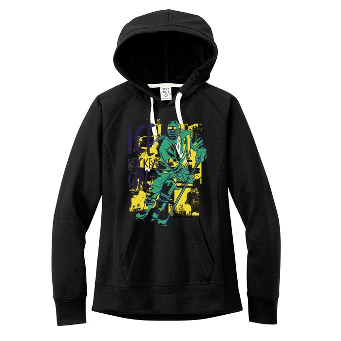 Ice Hockey Girl Women's Fleece Hoodie